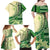 Samoa Siapo Mamanu Family Matching Off Shoulder Maxi Dress and Hawaiian Shirt Plumeria Emerald Motifs