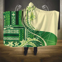 Samoa Siapo Mamanu Hooded Blanket Plumeria Emerald Motifs LT7 - Polynesian Pride