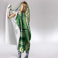 Samoa Siapo Mamanu Hooded Blanket Plumeria Emerald Motifs LT7 - Polynesian Pride