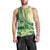 Samoa Siapo Mamanu Men Tank Top Plumeria Emerald Motifs