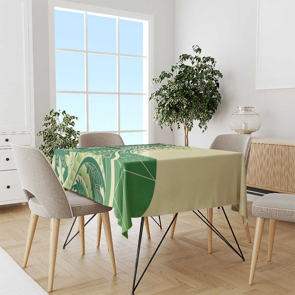 Samoa Siapo Mamanu Tablecloth Plumeria Emerald Motifs LT7 - Polynesian Pride