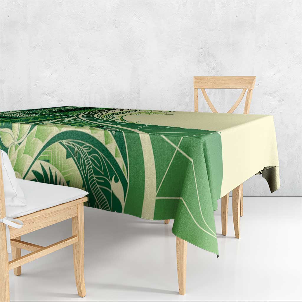 Samoa Siapo Mamanu Tablecloth Plumeria Emerald Motifs LT7 - Polynesian Pride