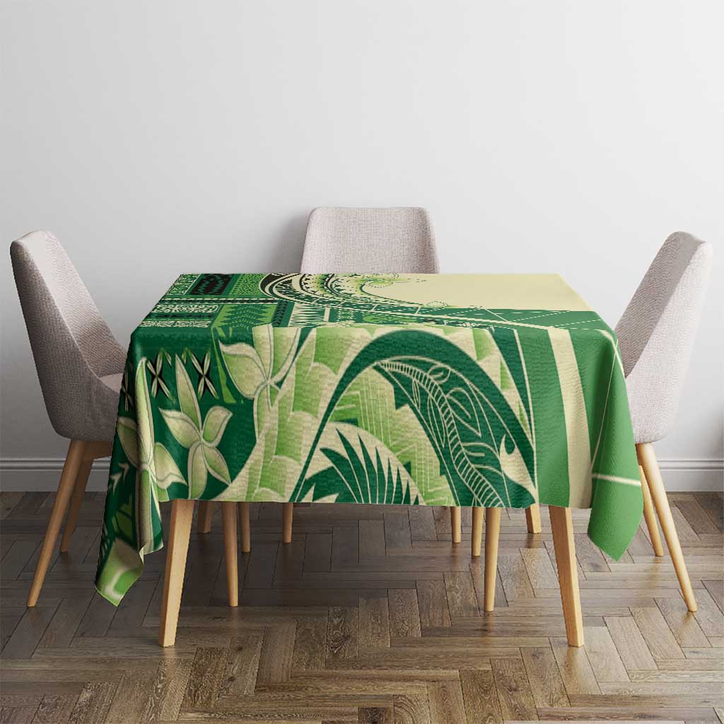 Samoa Siapo Mamanu Tablecloth Plumeria Emerald Motifs LT7 - Polynesian Pride