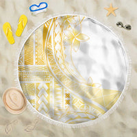 Samoa Siapo Mamanu Beach Blanket Plumeria Fancy Gold Motifs LT7 One Size 150cm Gold - Polynesian Pride