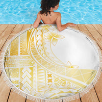 Samoa Siapo Mamanu Beach Blanket Plumeria Fancy Gold Motifs LT7 - Polynesian Pride