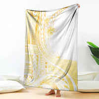Samoa Siapo Mamanu Blanket Plumeria Fancy Gold Motifs LT7 - Polynesian Pride