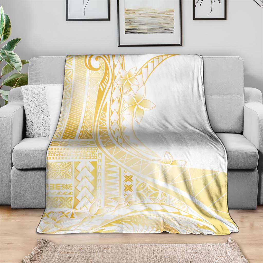 Samoa Siapo Mamanu Blanket Plumeria Fancy Gold Motifs LT7 - Polynesian Pride