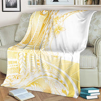 Samoa Siapo Mamanu Blanket Plumeria Fancy Gold Motifs LT7 - Polynesian Pride