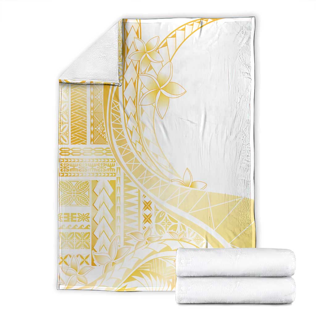 Samoa Siapo Mamanu Blanket Plumeria Fancy Gold Motifs LT7 - Polynesian Pride