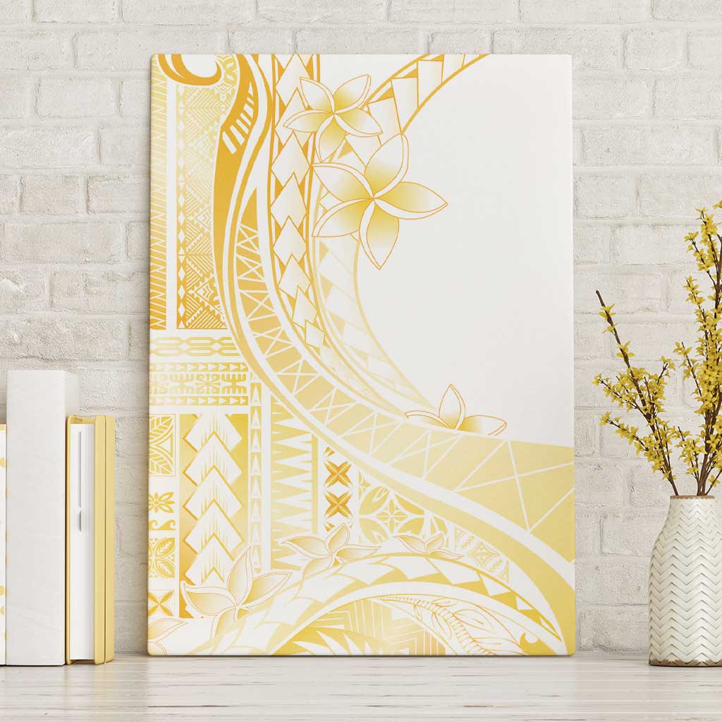 Samoa Siapo Mamanu Canvas Wall Art Plumeria Fancy Gold Motifs LT7 Without Frame Gold - Polynesian Pride