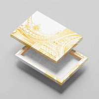 Samoa Siapo Mamanu Canvas Wall Art Plumeria Fancy Gold Motifs LT7 - Polynesian Pride