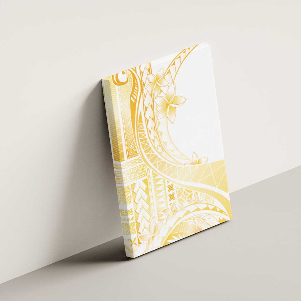 Samoa Siapo Mamanu Canvas Wall Art Plumeria Fancy Gold Motifs LT7 - Polynesian Pride