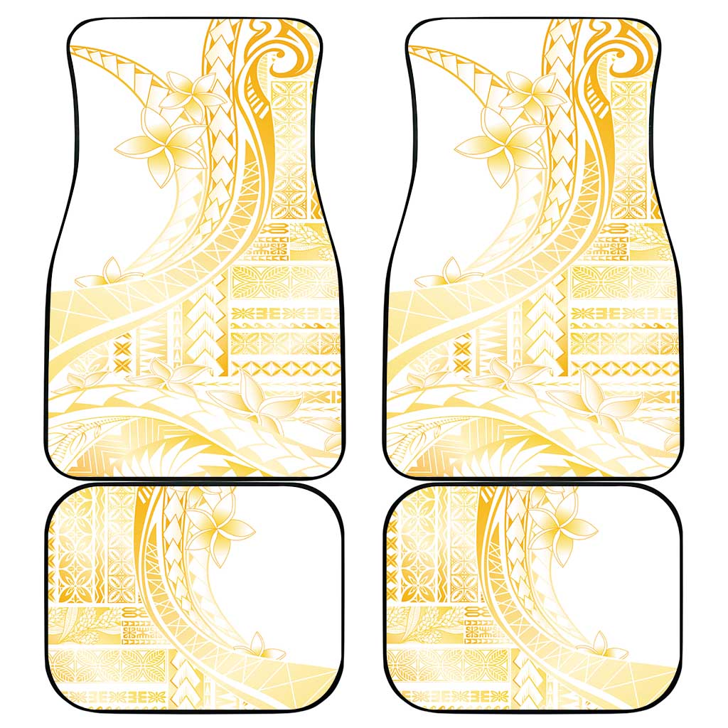 Samoa Siapo Mamanu Car Mats Plumeria Fancy Gold Motifs LT7 - Polynesian Pride