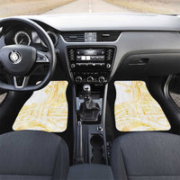 Samoa Siapo Mamanu Car Mats Plumeria Fancy Gold Motifs LT7 Set 2pcs - Front Gold - Polynesian Pride