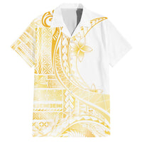 Samoa Siapo Mamanu Hawaiian Shirt Plumeria Fancy Gold Motifs LT7 Gold - Polynesian Pride