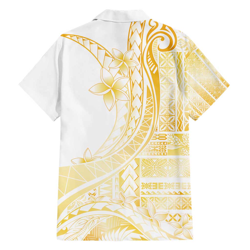 Samoa Siapo Mamanu Hawaiian Shirt Plumeria Fancy Gold Motifs LT7 - Polynesian Pride