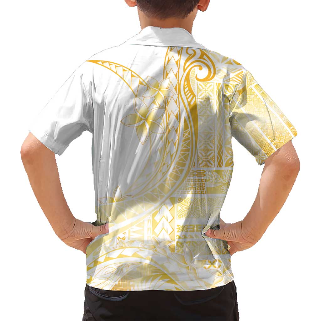 Samoa Siapo Mamanu Hawaiian Shirt Plumeria Fancy Gold Motifs LT7 - Polynesian Pride