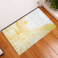 Samoa Siapo Mamanu Rubber Doormat Plumeria Fancy Gold Motifs LT7 - Polynesian Pride