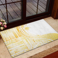 Samoa Siapo Mamanu Rubber Doormat Plumeria Fancy Gold Motifs LT7 - Polynesian Pride
