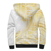Samoa Siapo Mamanu Sherpa Hoodie Plumeria Fancy Gold Motifs LT7 - Polynesian Pride
