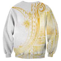 Samoa Siapo Mamanu Sweatshirt Plumeria Fancy Gold Motifs LT7 - Polynesian Pride