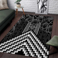 Aotearoa Taniko Pattern Area Rug Poutama Mix Kowhai Flowers