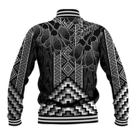 Aotearoa Taniko Pattern Baseball Jacket Poutama Mix Kowhai Flowers LT7 - Polynesian Pride