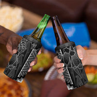 Aotearoa Taniko Pattern 4 in 1 Can Cooler Tumbler Poutama Mix Kowhai Flowers LT7 - Polynesian Pride