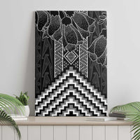 Aotearoa Taniko Pattern Canvas Wall Art Poutama Mix Kowhai Flowers LT7 - Polynesian Pride