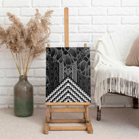 Aotearoa Taniko Pattern Canvas Wall Art Poutama Mix Kowhai Flowers LT7 - Polynesian Pride