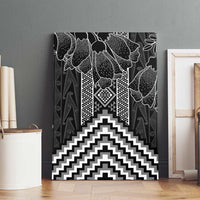 Aotearoa Taniko Pattern Canvas Wall Art Poutama Mix Kowhai Flowers LT7 - Polynesian Pride