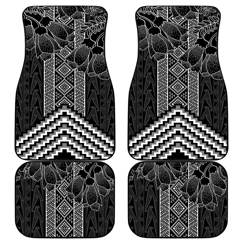 Aotearoa Taniko Pattern Car Mats Poutama Mix Kowhai Flowers LT7 - Polynesian Pride