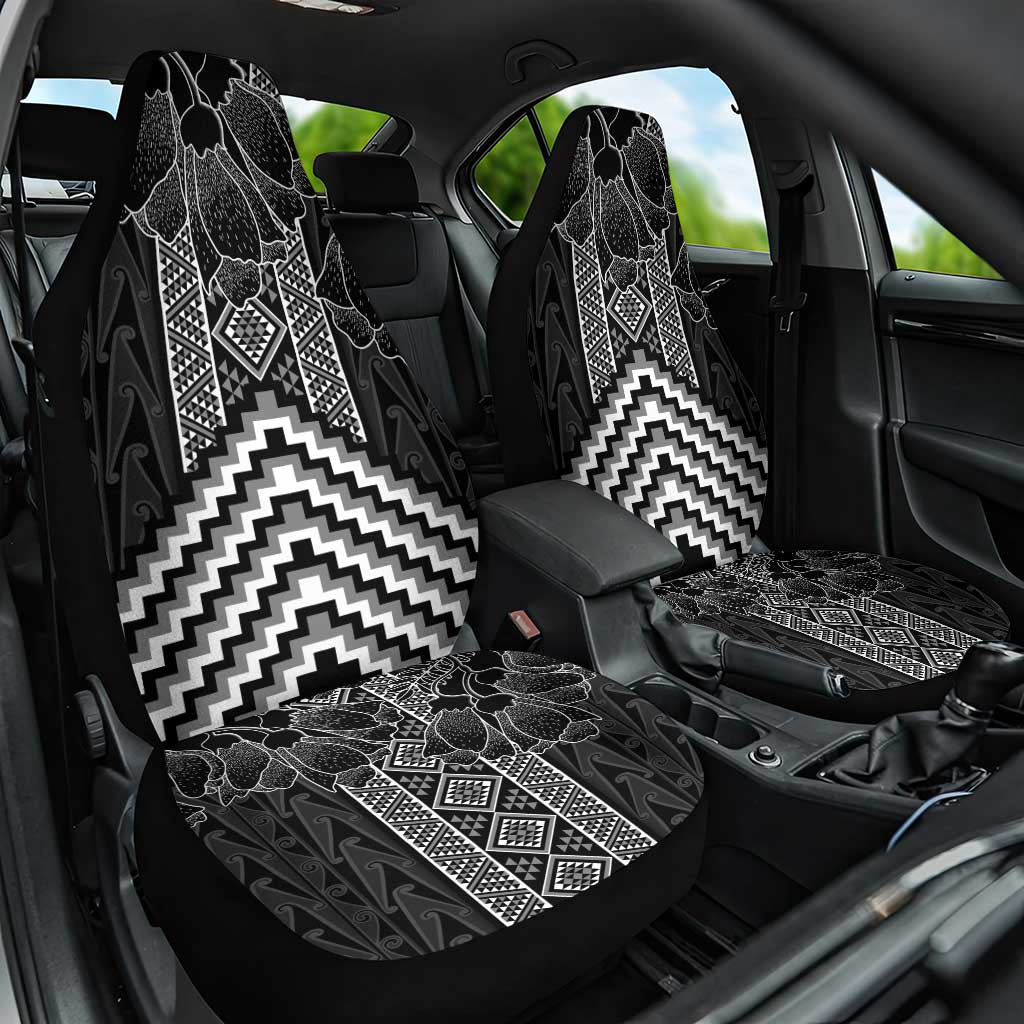 Aotearoa Taniko Pattern Car Seat Cover Poutama Mix Kowhai Flowers