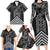 Aotearoa Taniko Pattern Family Matching Long Sleeve Bodycon Dress and Hawaiian Shirt Poutama Mix Kowhai Flowers