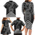 Aotearoa Taniko Pattern Family Matching Long Sleeve Bodycon Dress and Hawaiian Shirt Poutama Mix Kowhai Flowers