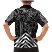 Aotearoa Taniko Pattern Family Matching Mermaid Dress and Hawaiian Shirt Poutama Mix Kowhai Flowers