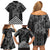 Aotearoa Taniko Pattern Family Matching Off Shoulder Short Dress and Hawaiian Shirt Poutama Mix Kowhai Flowers