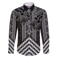 Aotearoa Taniko Pattern Family Matching Off Shoulder Short Dress and Hawaiian Shirt Poutama Mix Kowhai Flowers