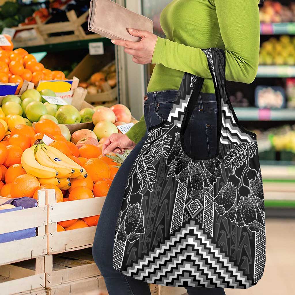 Aotearoa Taniko Pattern Grocery Bag Poutama Mix Kowhai Flowers LT7 - Polynesian Pride