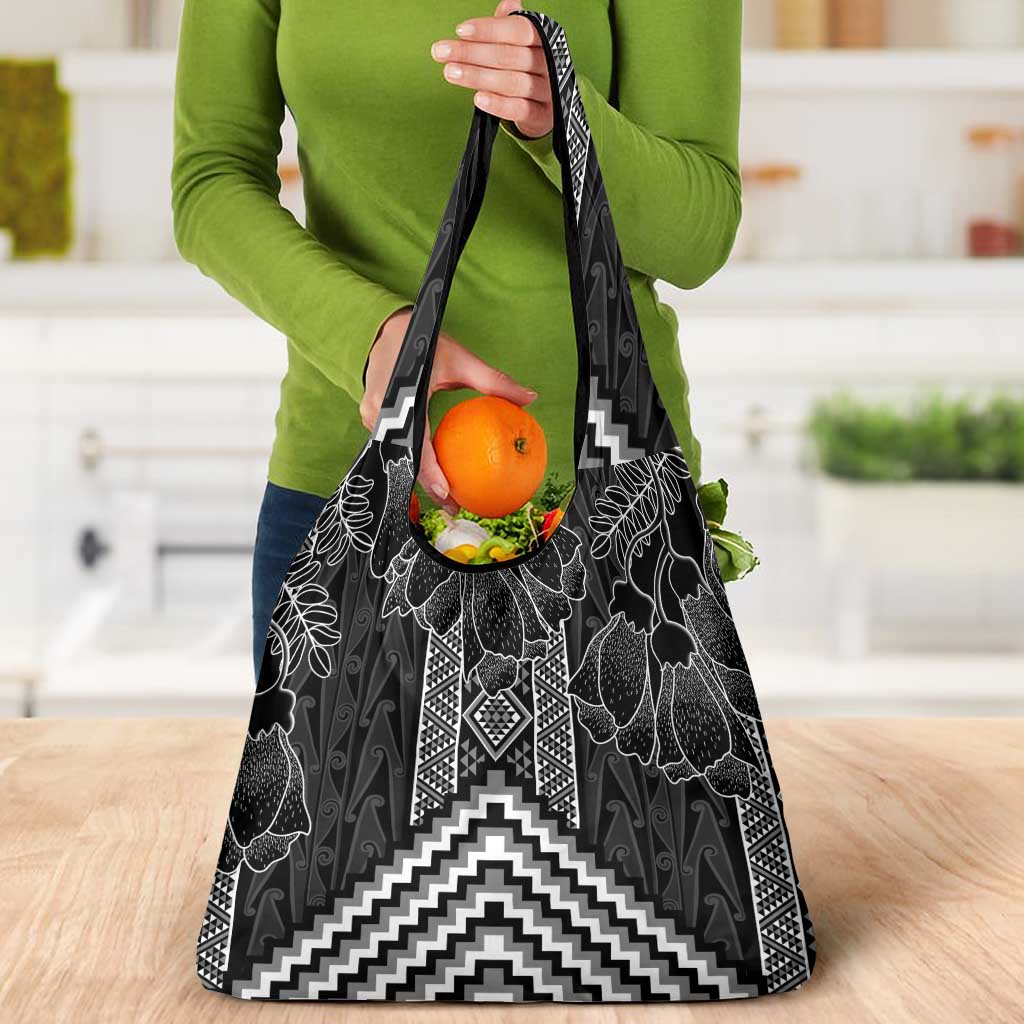 Aotearoa Taniko Pattern Grocery Bag Poutama Mix Kowhai Flowers LT7 - Polynesian Pride