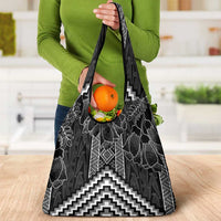 Aotearoa Taniko Pattern Grocery Bag Poutama Mix Kowhai Flowers LT7 - Polynesian Pride