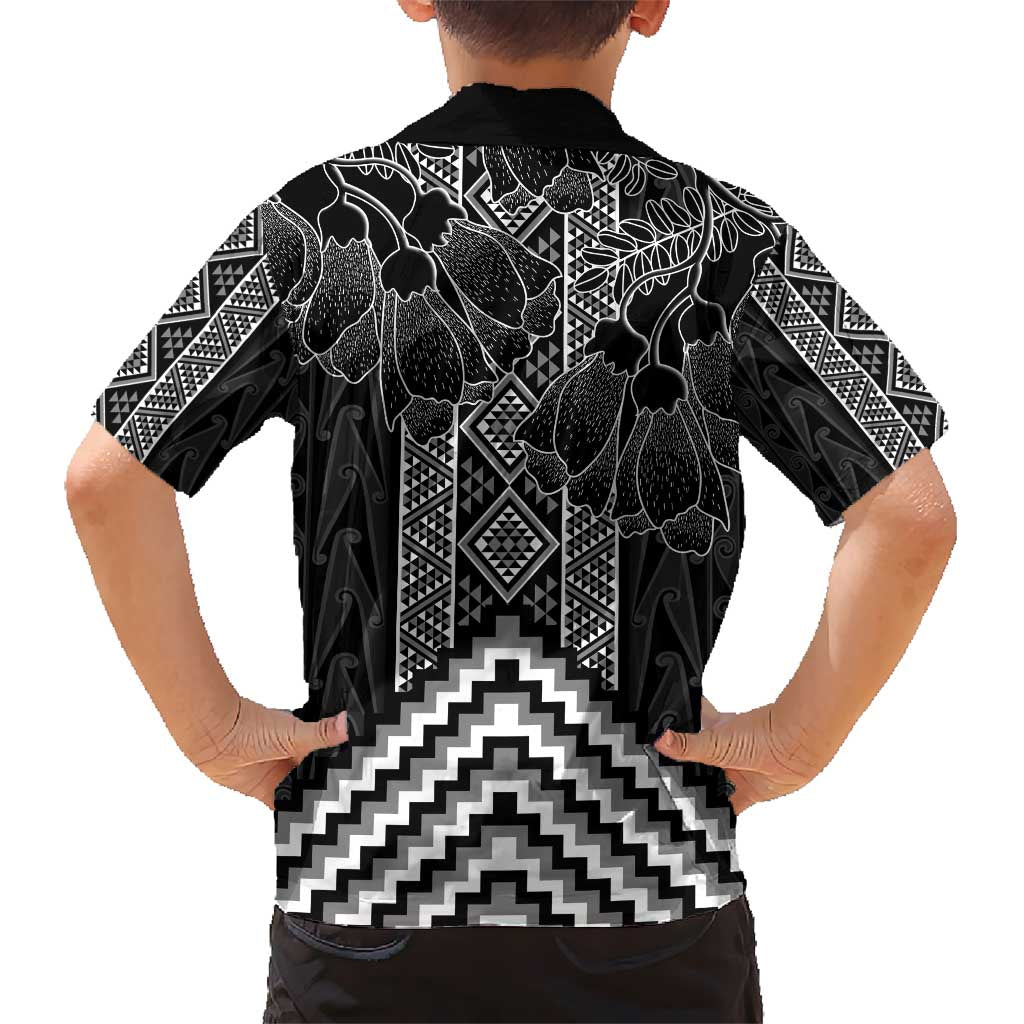 Aotearoa Taniko Pattern Hawaiian Shirt Poutama Mix Kowhai Flowers LT7 - Polynesian Pride