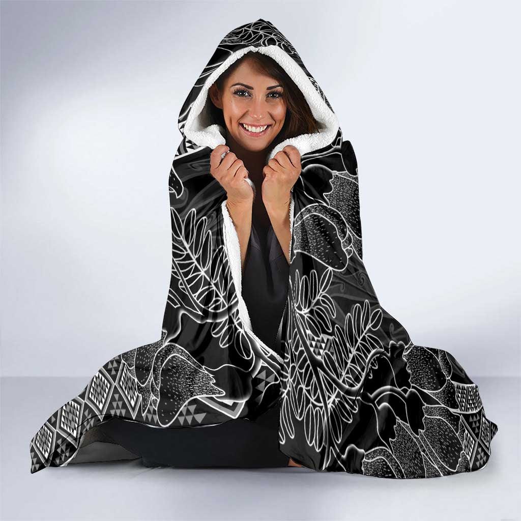 Aotearoa Taniko Pattern Hooded Blanket Poutama Mix Kowhai Flowers LT7 - Polynesian Pride
