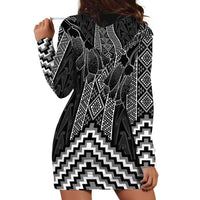 Aotearoa Taniko Pattern Hoodie Dress Poutama Mix Kowhai Flowers LT7 - Polynesian Pride