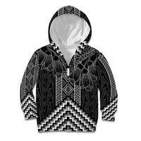 Aotearoa Taniko Pattern Kid Hoodie Poutama Mix Kowhai Flowers