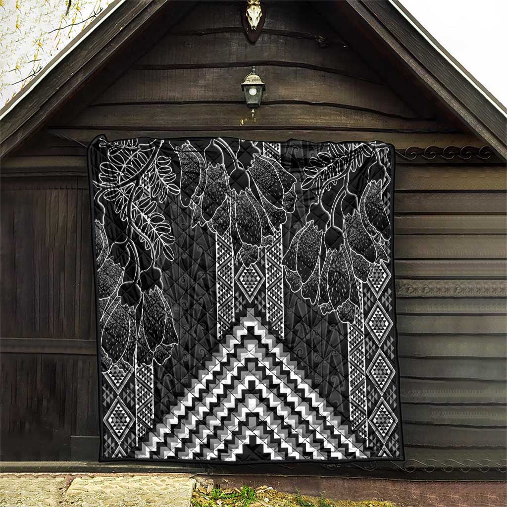 Aotearoa Taniko Pattern Quilt Poutama Mix Kowhai Flowers