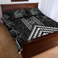 Aotearoa Taniko Pattern Quilt Bed Set Poutama Mix Kowhai Flowers LT7 - Polynesian Pride