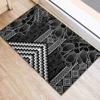 Aotearoa Taniko Pattern Rubber Doormat Poutama Mix Kowhai Flowers LT7 - Polynesian Pride