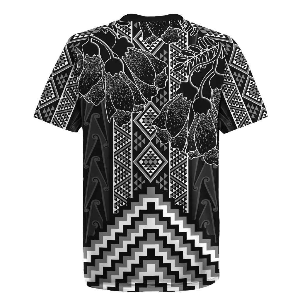 Aotearoa Taniko Pattern Rugby Jersey Poutama Mix Kowhai Flowers
