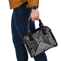 Aotearoa Taniko Pattern Shoulder Handbag Poutama Mix Kowhai Flowers